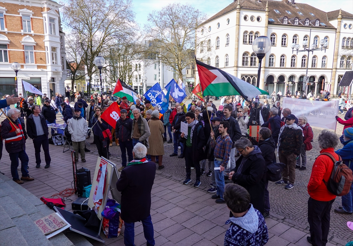Almanya’da Volkswagen’in İsrail için silah üreteceği iddiası Osnabrück’te protesto edildi